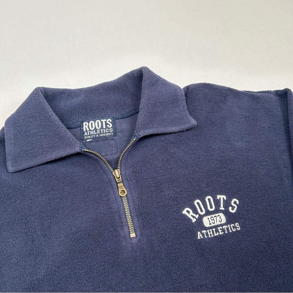 90s Roots Athletics Navy Quarter Zip - Picture 2 of 5